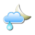 Partly cloudy and light rain