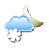 Partly cloudy and light snow