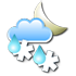 Partly cloudy and wet snow showers